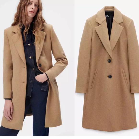 Zara Jackets & Blazers - ZARA NEW WOOL MENSWEAR STYLE COAT CAMEL Size XXL Extra Large NWT  8871/289
